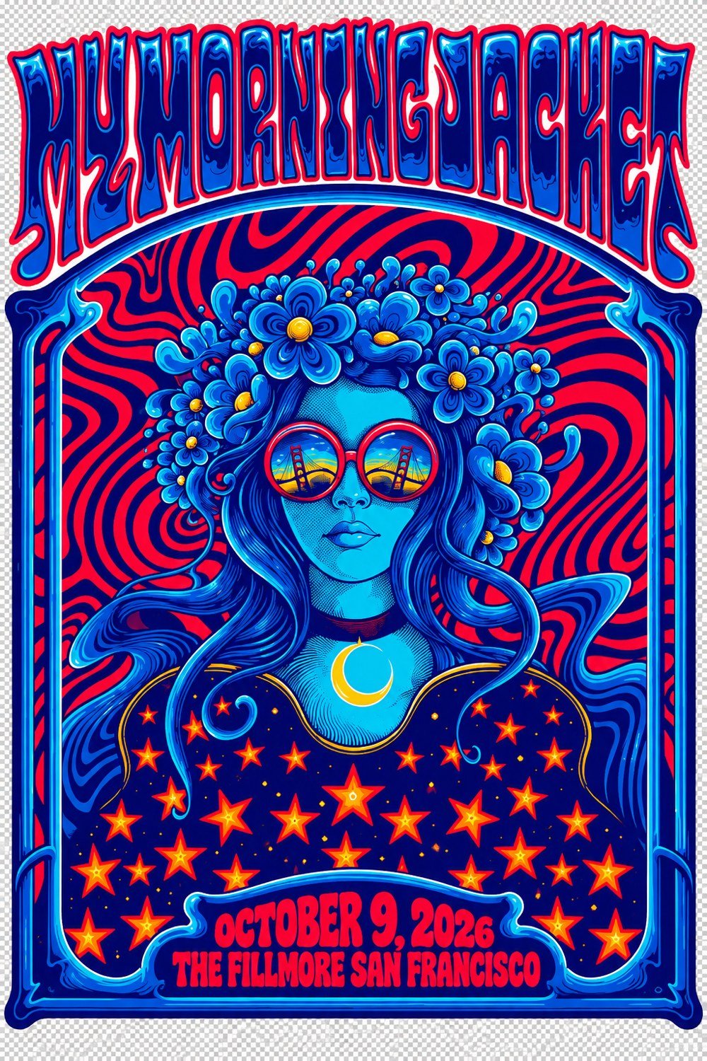 My Morning Jacket Fillmore Residency San Francisco Blue Night Poster My Morning Jacket Merch