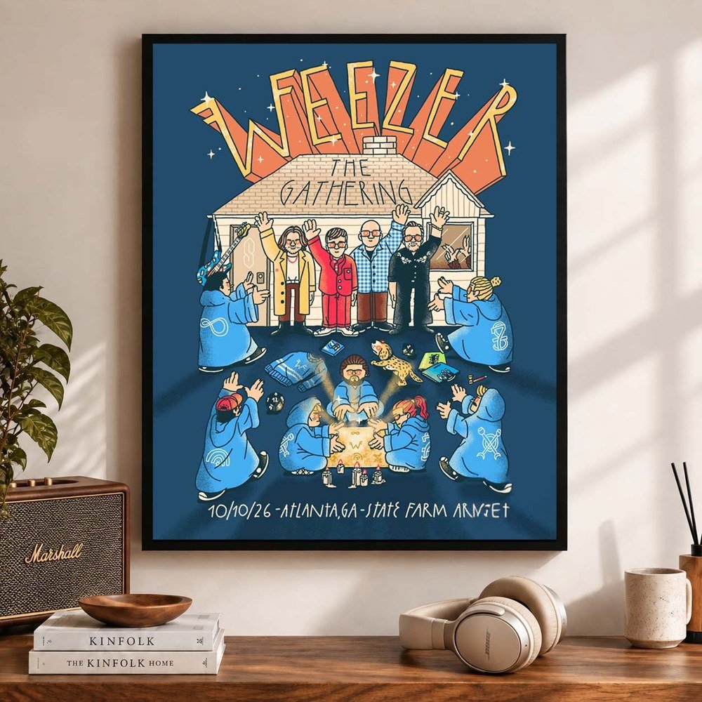 Weezer Merch The Gathering Tour Atlanta Ga 2026 Gig Poster Best Gifts For Weezer Fans