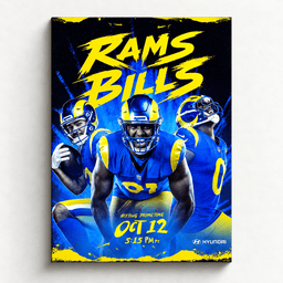 Rams Bills Hitting Primetime Poster Wall Hanging Decor Gifts For Football Lovers