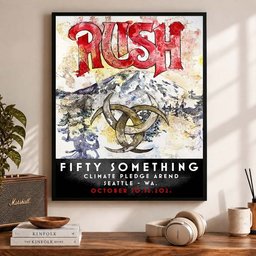 Rush Merch Fifty Something Mountain Lithograph Poster Home Decor Gifts For Rush Fans