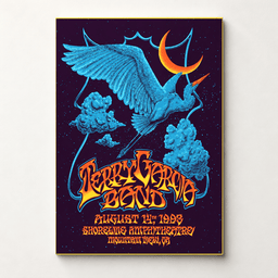Terry Gerding Band Shoreline Amphitheatre Blue Bird Moon Concert Poster Wall Hanging Decor