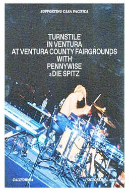 Turnstile Merch Turnstile In Ventura With Pennywise And Die Spitz Show Poster Art On Wall