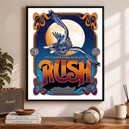 Rush Merch Fifty Something Tour 2026 Owl Lithograph Poster Gifts For Rush Lovers