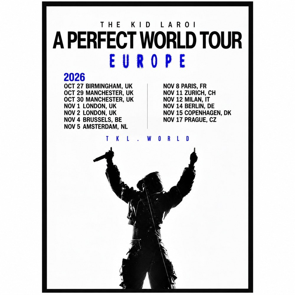 The Kid Laroi Merch A Perfect World Tour Europe 2026 Poster Gifts For The Kid Laroi Fans