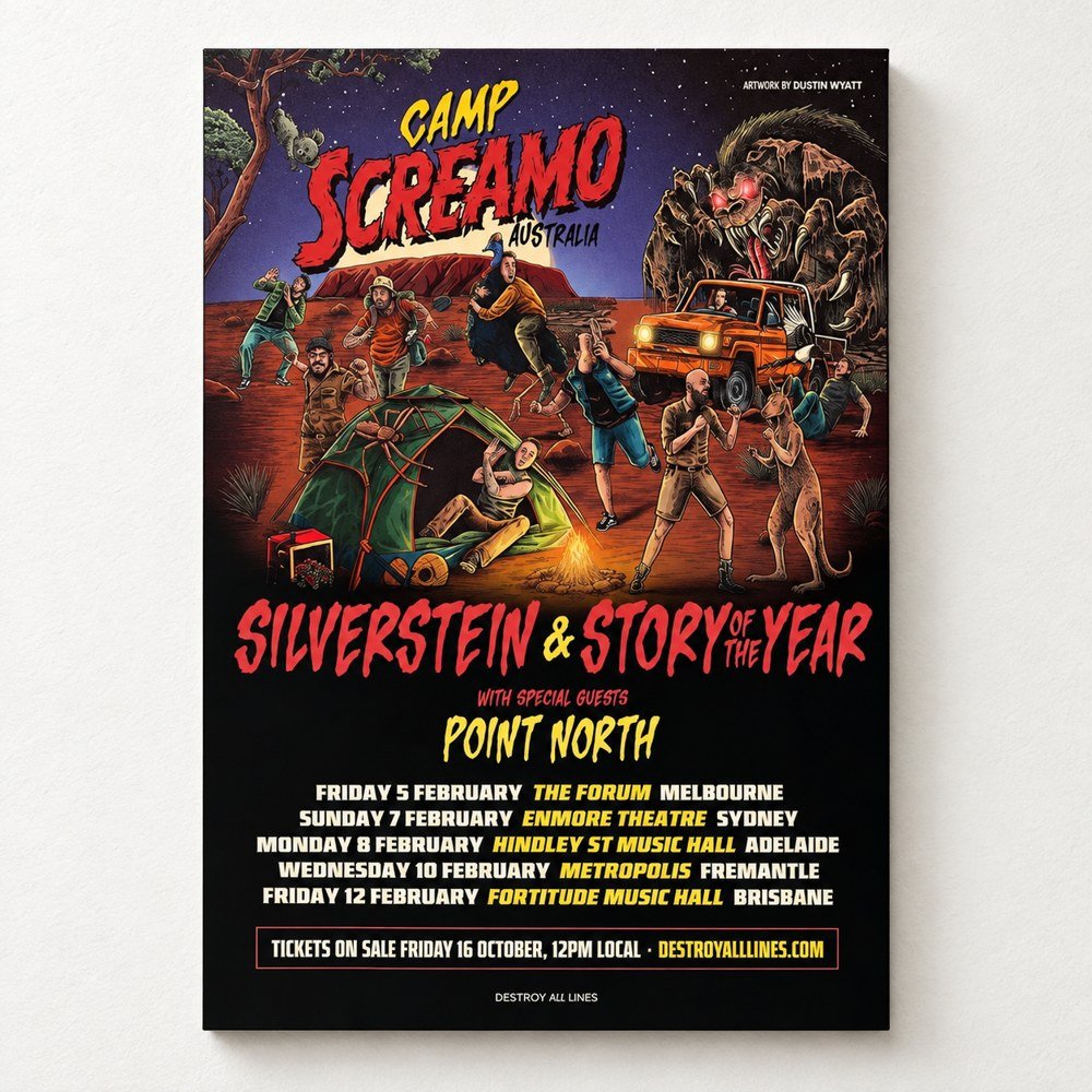 Silverstein And Story Of The Year Camp Screamo Australia Tour 2027 Poster Home Decor Best Gifts
