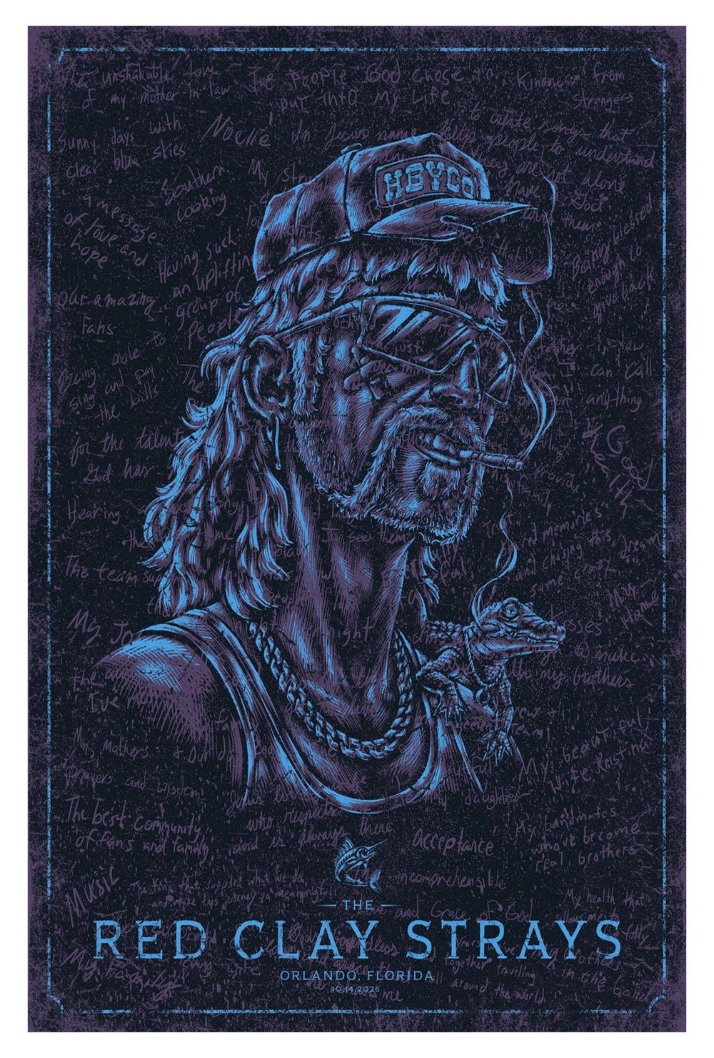 The Red Clay Strays Merch The Red Clay Strays Florida Tour Poster Wall Hanging Decor