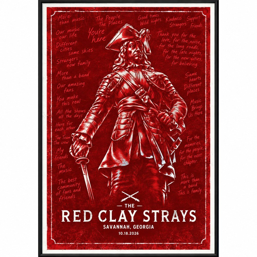 The Red Clay Strays Concert Enmarket Arena Poster The Red Clay Strays Merch Gift Ideas