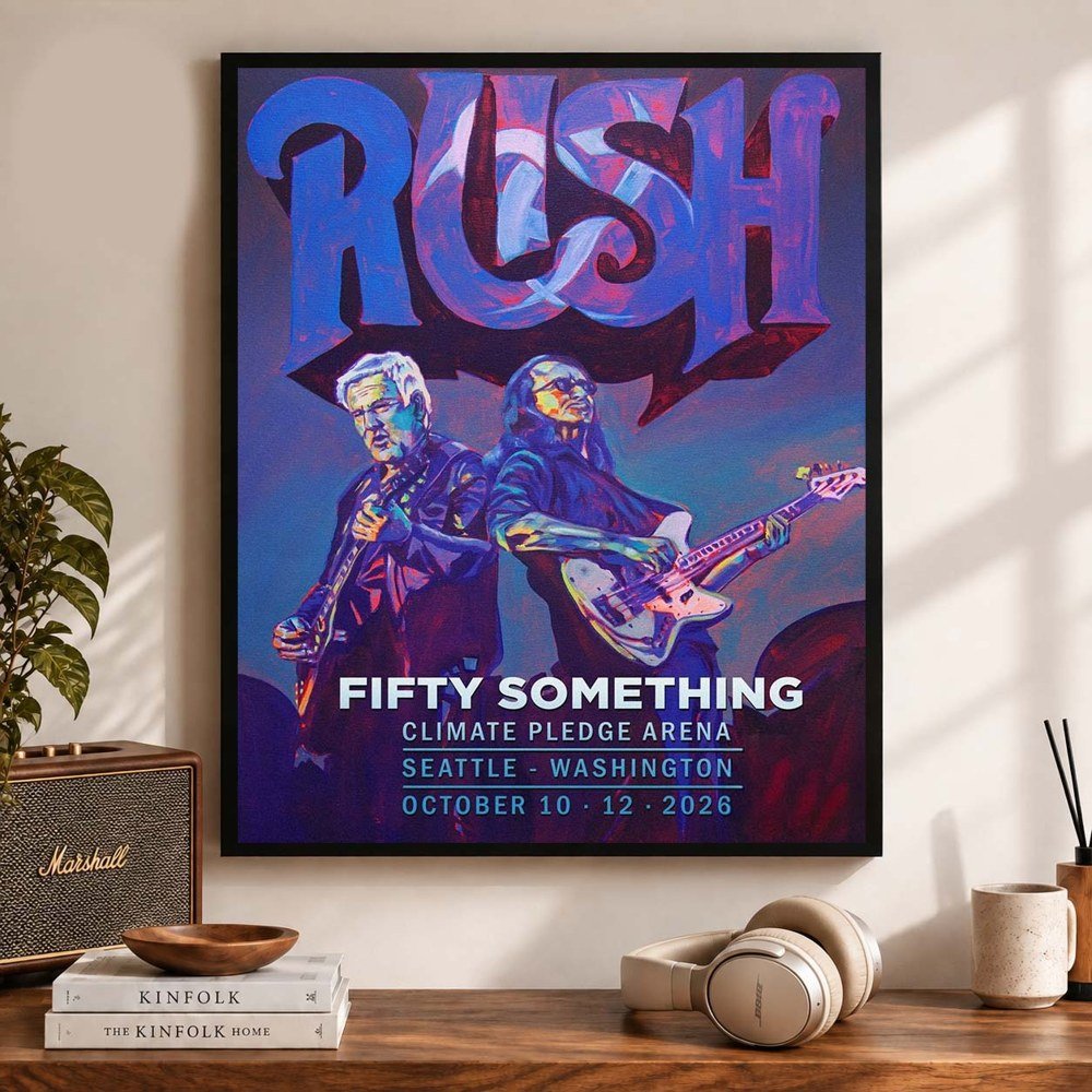Rush Merch Fifty Something Geddy Alex Climate Pledge Arena Poster Gifts For Rush Fans