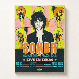Sombr Merch You Are The Reason Tour Live In Texas Concert Poster Gifts For Sombr Lovers