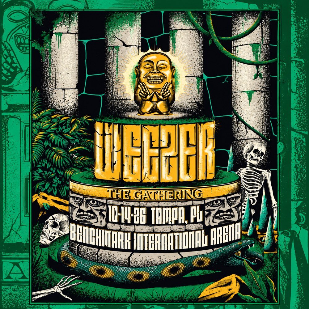 Weezer The Gathering Tampa Concert Poster Weezer Merch Gifts For Rock Lovers
