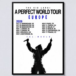 The Kid Laroi A Perfect World Tour Europe 2026 Poster Home Decor Gifts For The Kid Laroi Fans