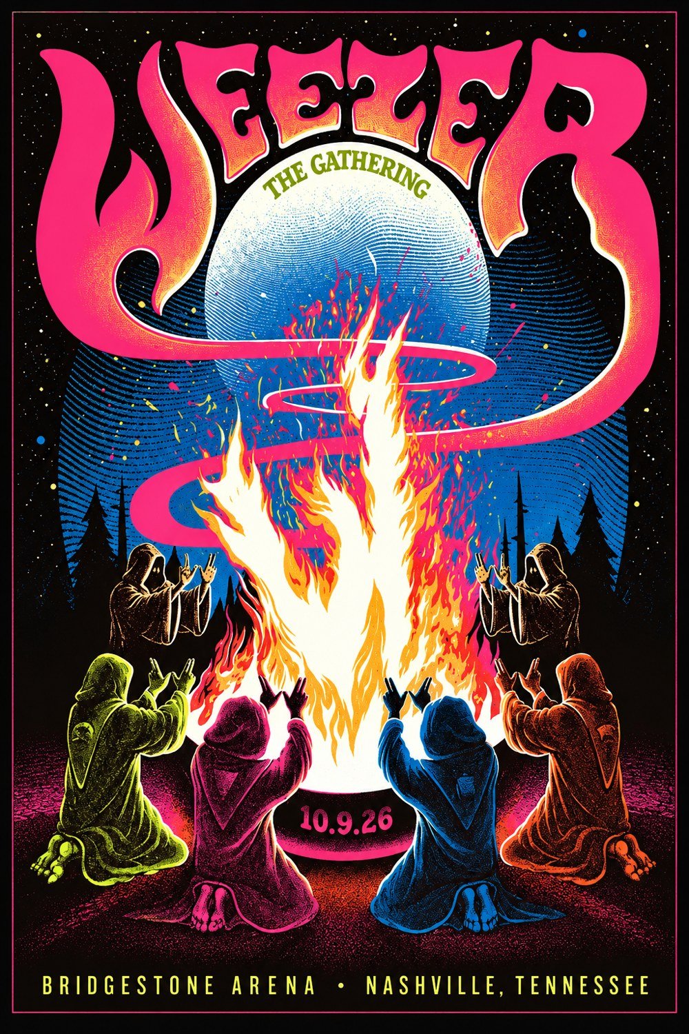 Weezer The Gathering Bridgestone Arena 2026 Tour Nashville Poster Gifts For Weezer Fans