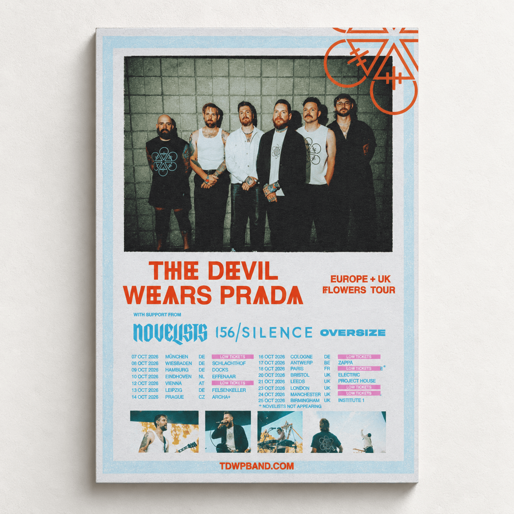 The Devil Wears Prada Flowers Tour 2026 Europe UK Band Concert Poster Wall Hanging Decor