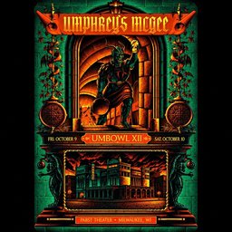 Umphrey_s McGee Umbowl XII Pabst Theater Milwaukee Wisconsin Poster Unique Wall Art