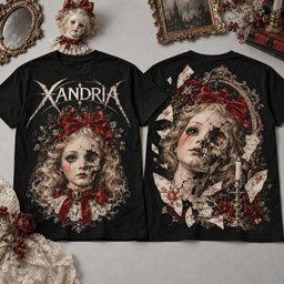 Xandria Merch Haunted Porcelain Doll Xmas Shirt Xandria Apparel Xmas Gifts For Gothic Music Lovers