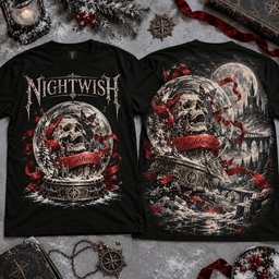 Nightwish Shattered Snow Merch Globe Skull Xmas Shirt Xmas Outfit GiftsFor Symphonic Metal Lovers