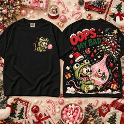 Baby Rat Fink Frog Merch Xmas Oops My Bad Bubble Trouble Shirt Xmas Apparel Gifts For Rat Fink Lovers