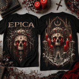 Epica Merch Dark Christmas Thorn Crown Skull Shirt Epica Outfit Xmas Gifts For Symphonic Metal Lovers