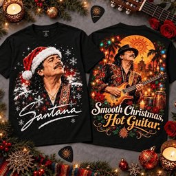 Santana Merch Smooth Xmas Guitar Shirt Santana Apaprel Gifts For Classic Rock Fans