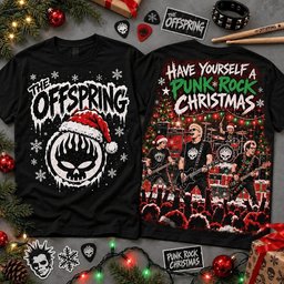 The Offspring Merch Punk Rock Xmas Skull Shirt The Offspring Outfit Gifts For Alternative Music Fan