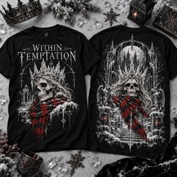 Within Temptation Merch Frozen Skull Queen Xmas Shirt Band Outfit Gifts For Gothic Metal Lovers