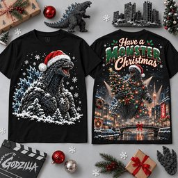 Godzilla Snowy Monster Merch City Christmas Shirt Godzilla Outfit Gifts For Kaiju Movie Lovers