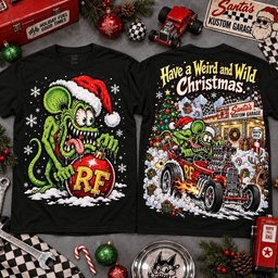Rat Fink Merch Weird And Wild Xmas Hot Rod Shirt Rat Fink Outfit Xmas Gifts For Kustom Fans
