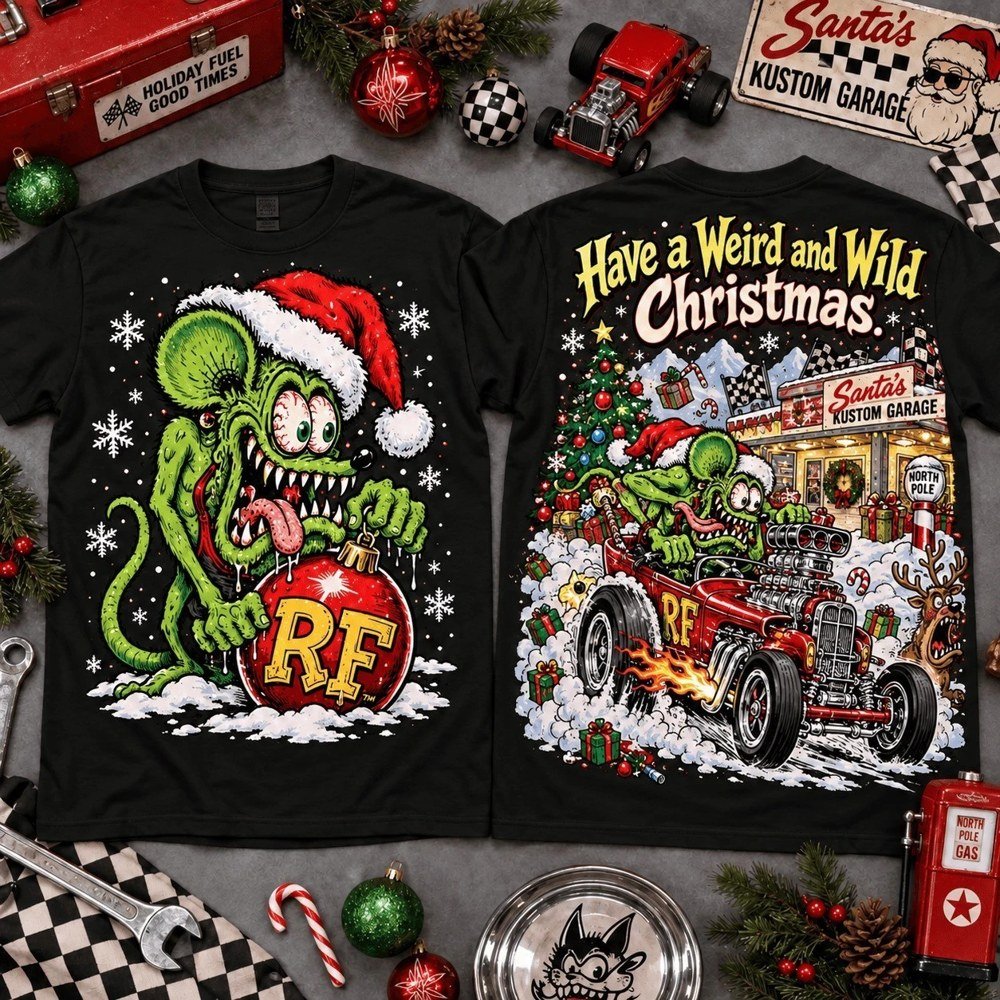 Rat Fink Merch Weird And Wild Xmas Hot Rod Shirt Rat Fink Outfit Xmas Gifts For Kustom Fans