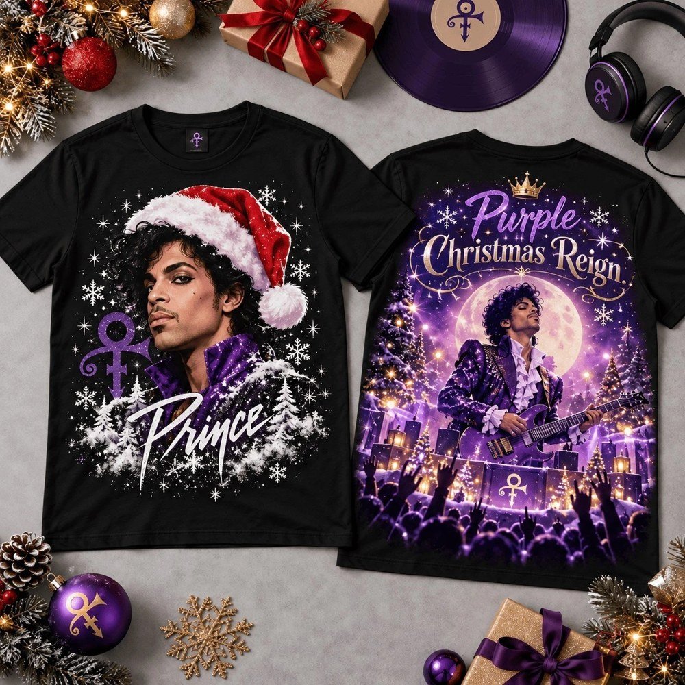 Prince Purple Merch Xmas Reign Concert Collage Shirt Prince Purple Outfit Gifts For Funk Rock Fans