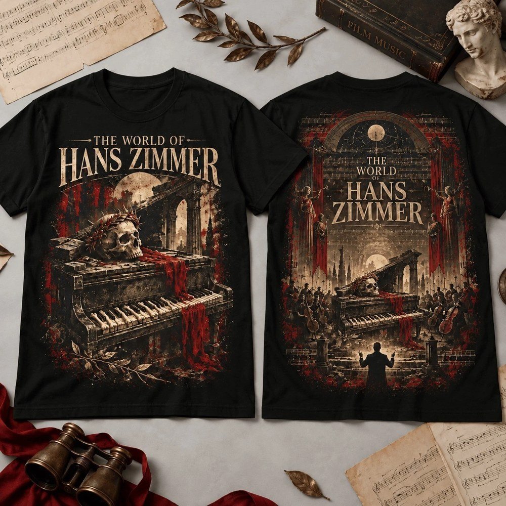 The World of Hans Zimmer Merch Haunted Piano Skull Shirt Xmas Outfit Gifts For Orchestral Music Lovers