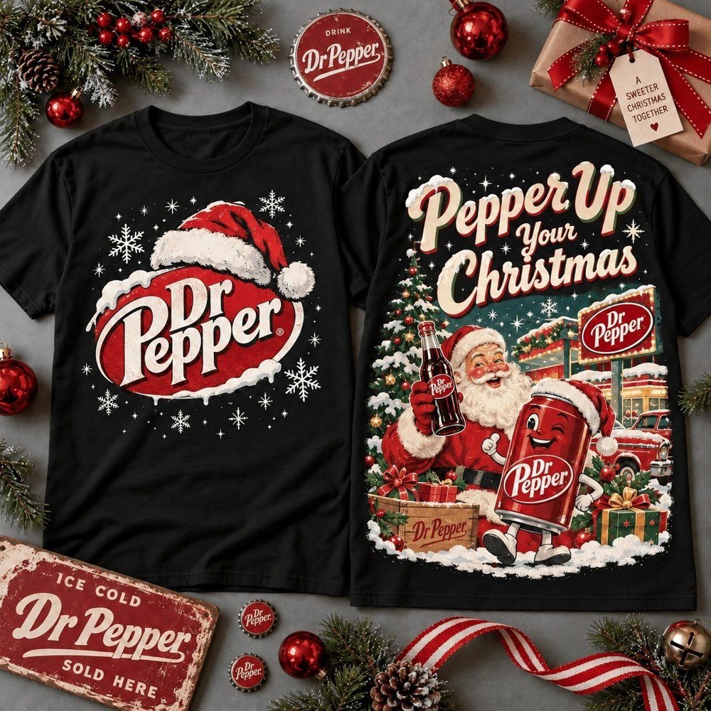Dr Pepper Merch Santa Pepper Up Christmas Shirt Xmas Outfit Xmas Gifts For Vintage Soda Fans(1)