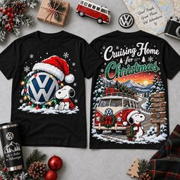 Volkswagen Merch Cruising Home For Christmas Festive Van Shirt Xmas Outift Gifts For VW Fans