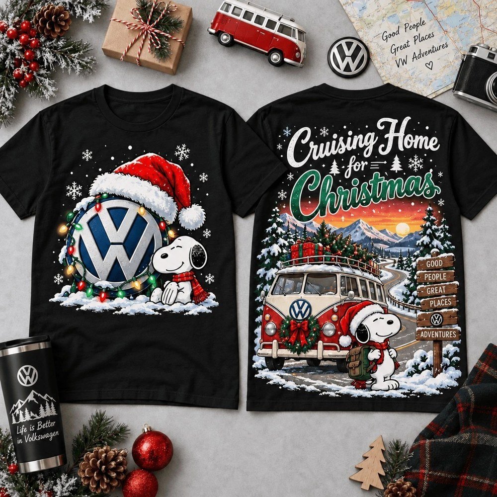Volkswagen Merch Cruising Home For Christmas Festive Van Shirt Xmas Outift Gifts For VW Fans