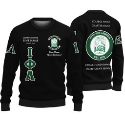 Personalized Iota Phi Lambda Sorority Black Special Edition Knitted Sweatshirt L02
