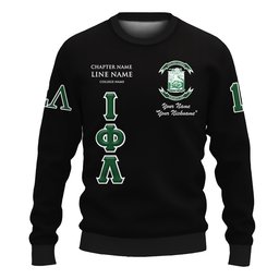 Personalized Iota Phi Lambda Sorority Black Special Edition Knitted Sweatshirt L02