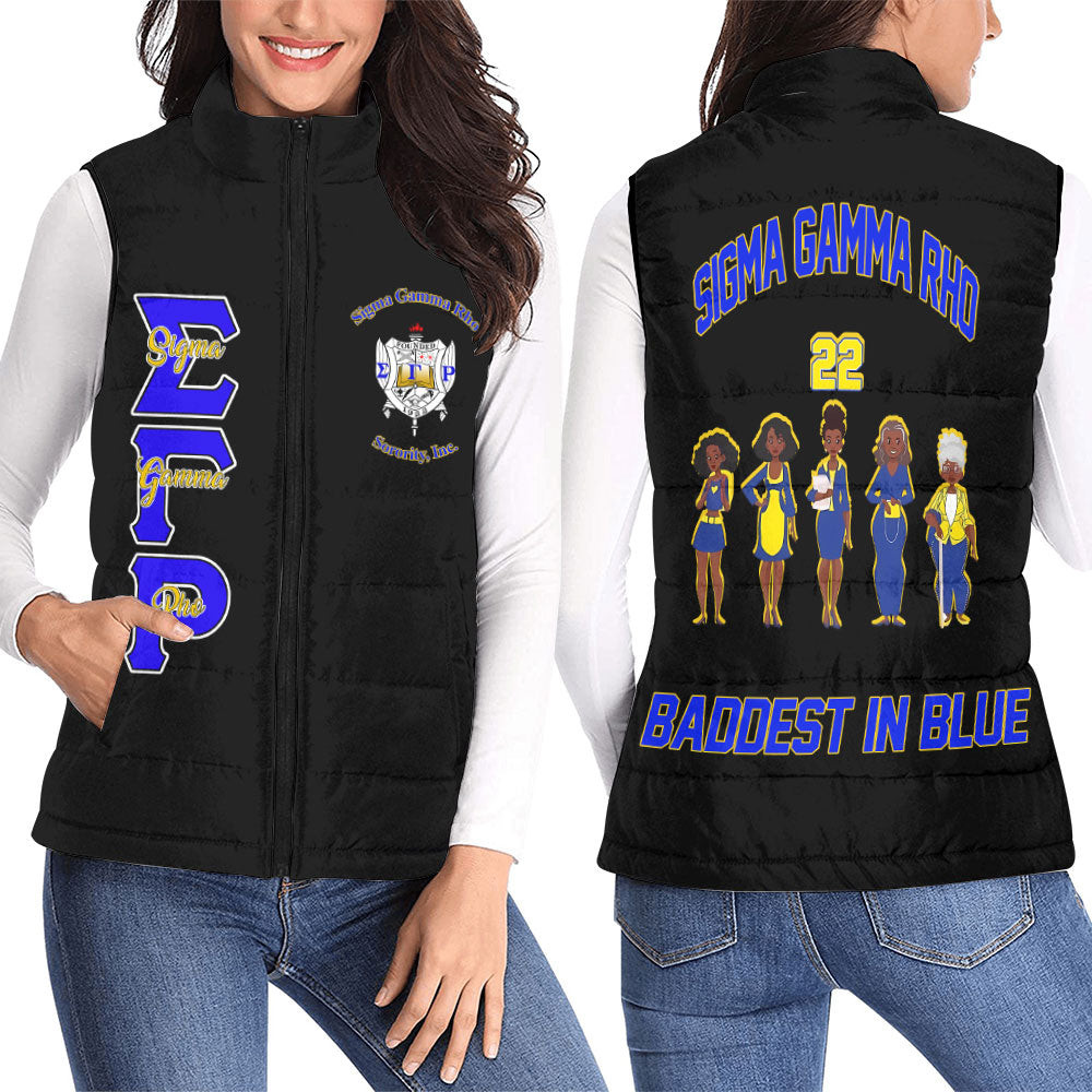 Sigma Razor Vest Personalized Sigma Gamma Rhos Black SGRHO For Life Puffer Vest ...