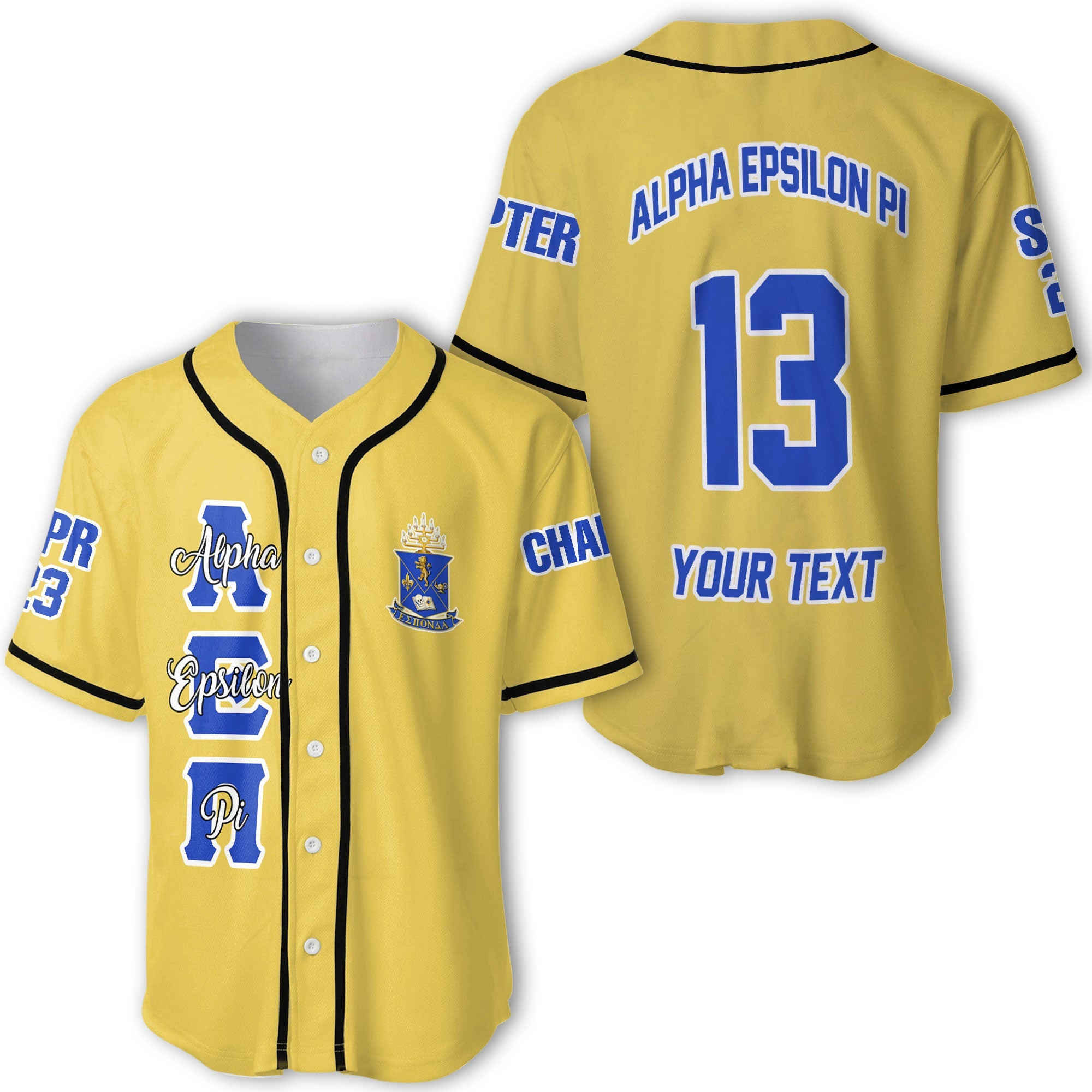 Fraternity Personalized Alpha Epsilon Pi Original Gold Style Baseball ...