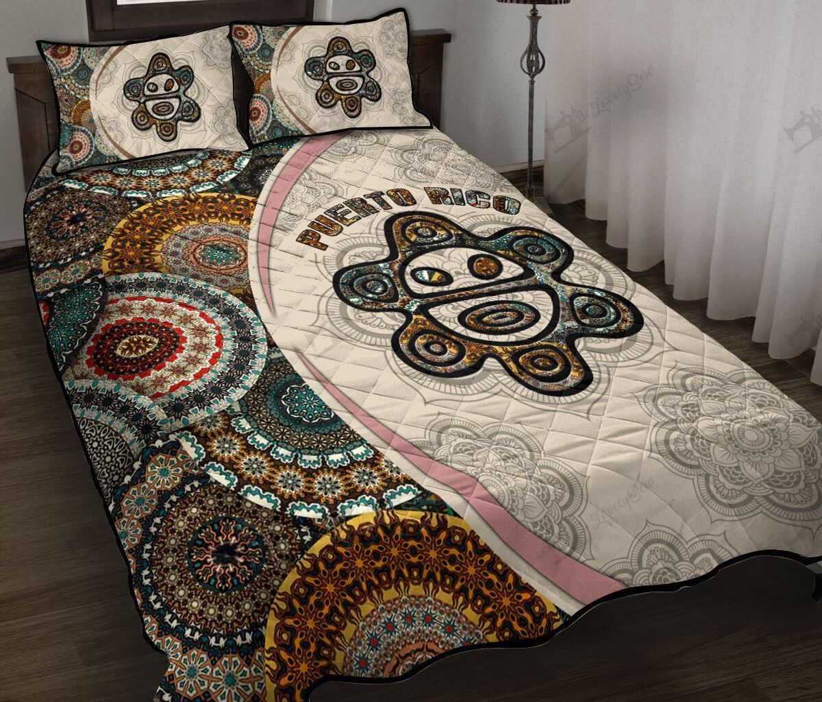 Puerto Rico Pattern Symbol Quilt Bed Set - HavJo Shop