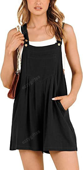 Trending Now Casual Adjustable Strap Loose Bib Rompers