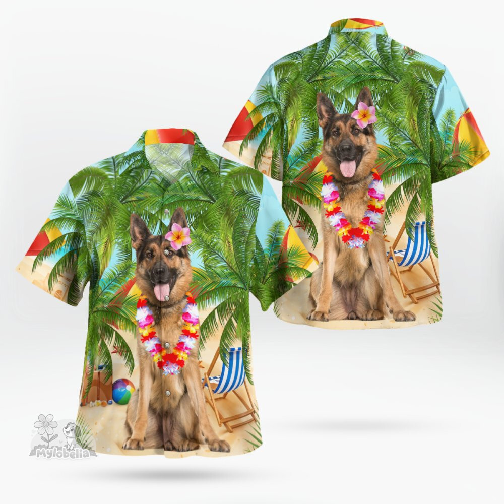 German Shepherd AOP Hawaii Shirts - mylobelia