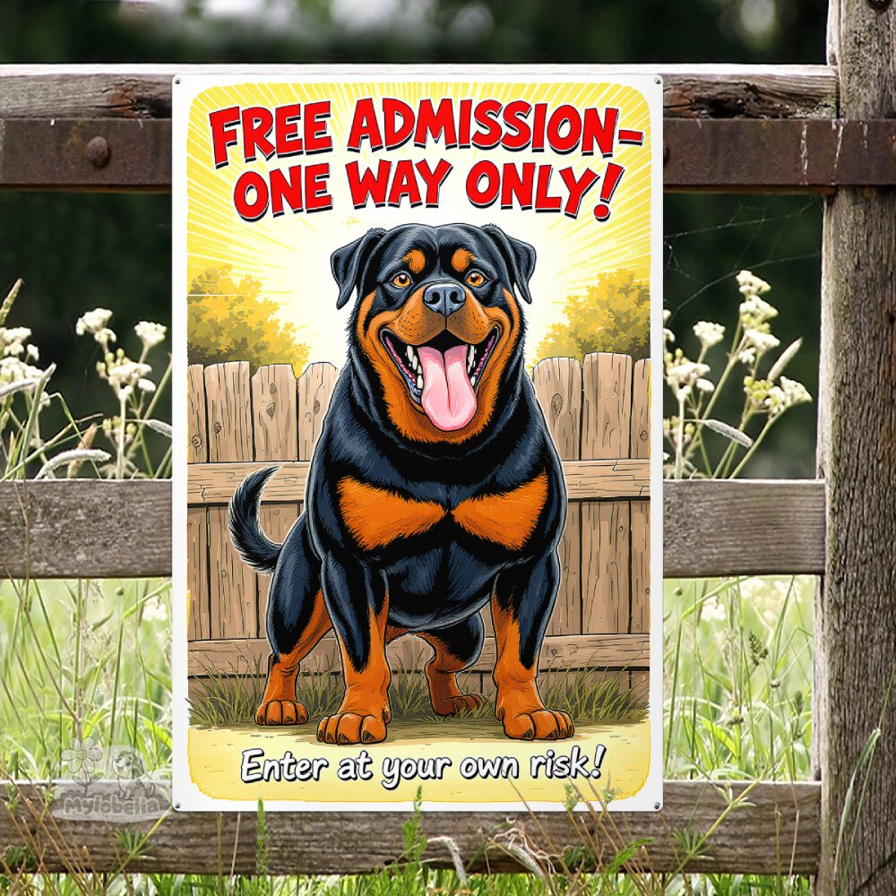 Starting Soon Rottweiler Sign Free Admission Rottweiler Metal Sign - mylobelia