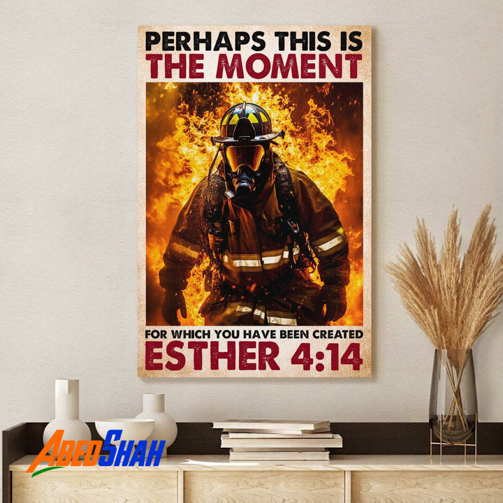 Firefighter Portrait Canvas Gift for Myself Family Members Friends