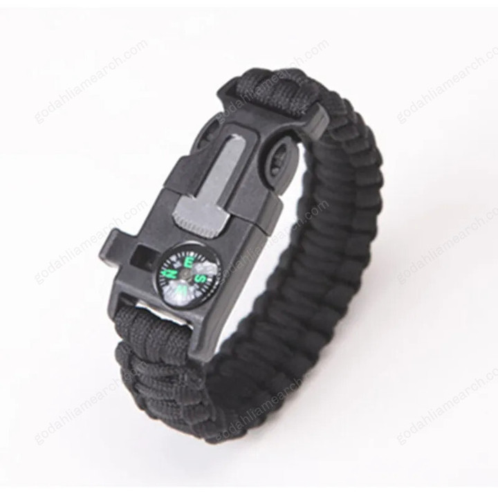 Military Emergency paracorde 4mm Survival Police Bracelet Parachute No Flint Outdoor Scraper Whistle Buckle for Jewelry Men & Women