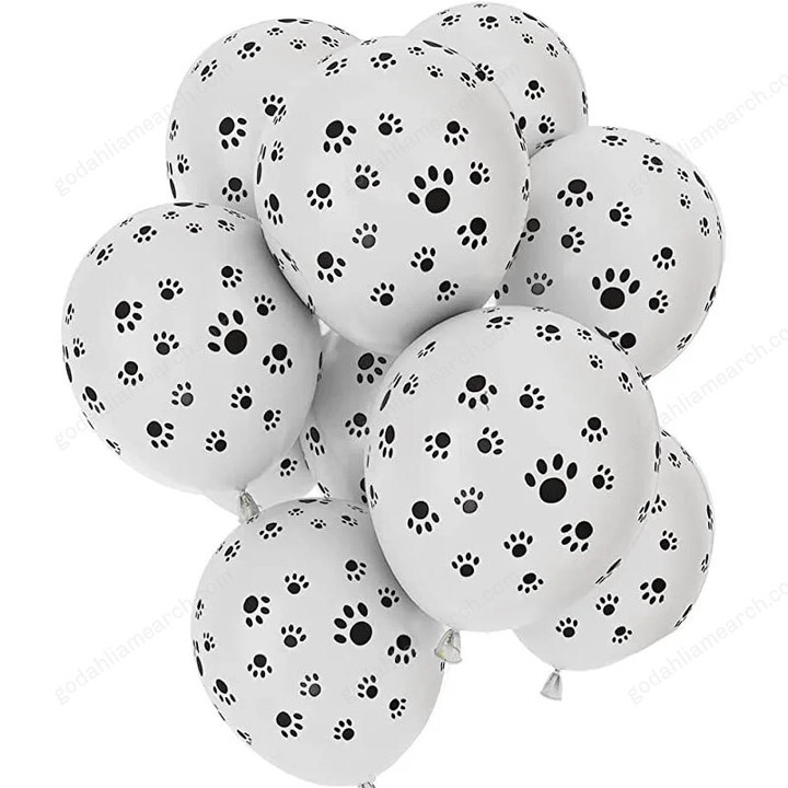 10PCS 12Inch Cute Dog Paws Print Balloons Home Party Decor