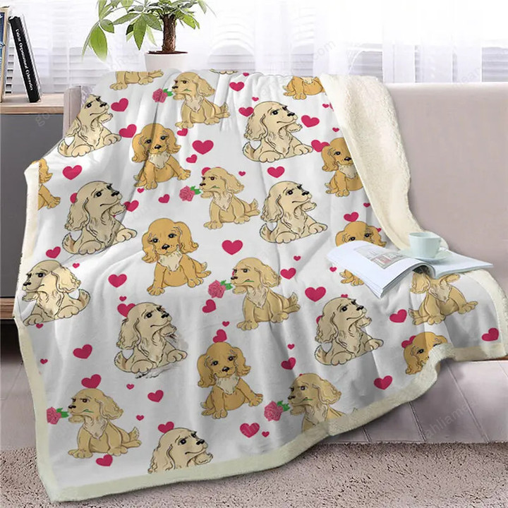 Great Dane Sherpa Blanket on Beds Cartoon Hippie Dog