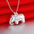 Fine charms 925 Sterling Silver Pretty elephant pendant Necklace For Womens