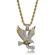 Hip Hop Domineering Fashion Ice Color Plating Animal Eagle Wing Pendant Necklace