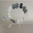 Galaxy Planet Bracelet For Women Popcorn Crystal Opal Beads Butterfly Feather Pendant Bracelet