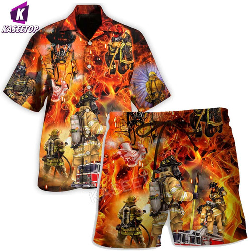 Summer Men's Firefighter Fire Style Unisex T Shirts 3D Print pants