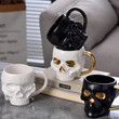 1PC 580ML 600ML Halloween Skull Cup with Handle Lidless Ceramic Cup .